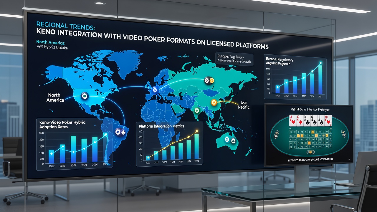 Detailed view of hybrid game interface combining Keno draws and video poker elements on a licensed platform