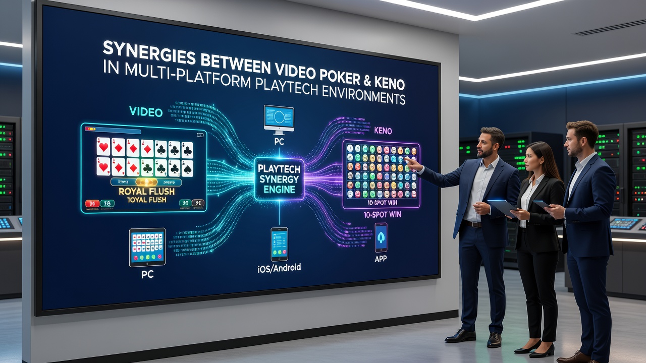 Detailed view of Playtech backend dashboard displaying combined video poker and keno player data analytics